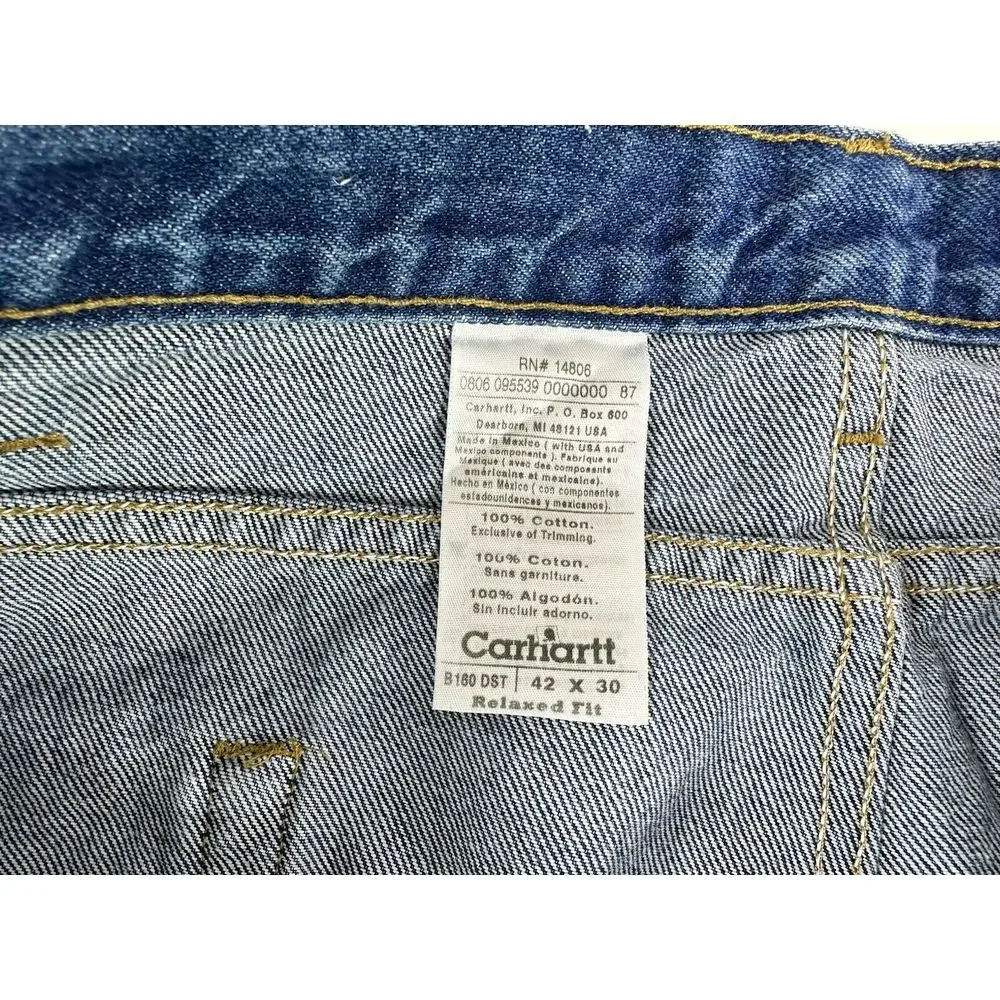 Carhartt B160 DST Jeans Mens‎ Relaxed Fit Straight Leg Size 42x30